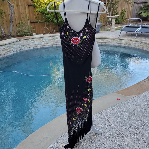 NWOT Cache embroidered beaded floral dress 2 - Picture 9 of 12